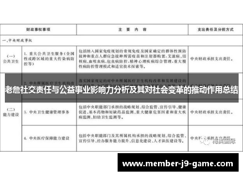 老詹社交责任与公益事业影响力分析及其对社会变革的推动作用总结